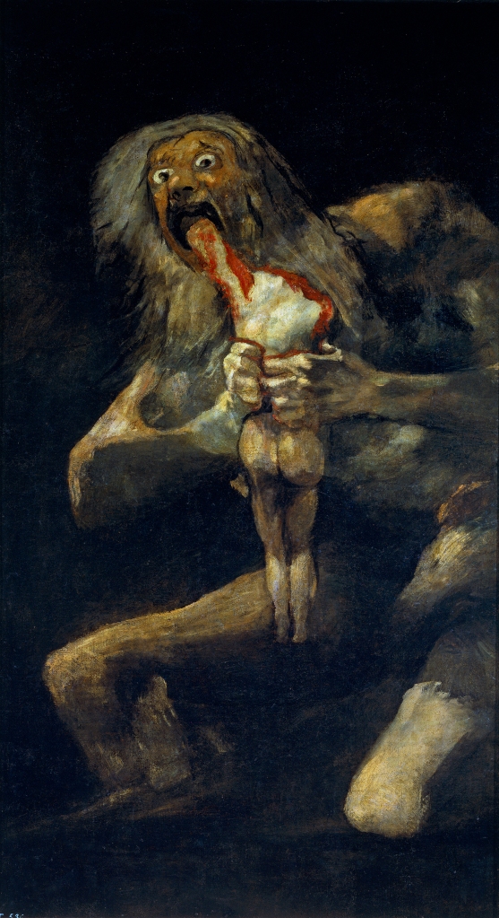 Saturn Devouring His Son (1819-1823) by painter Francisco Goya